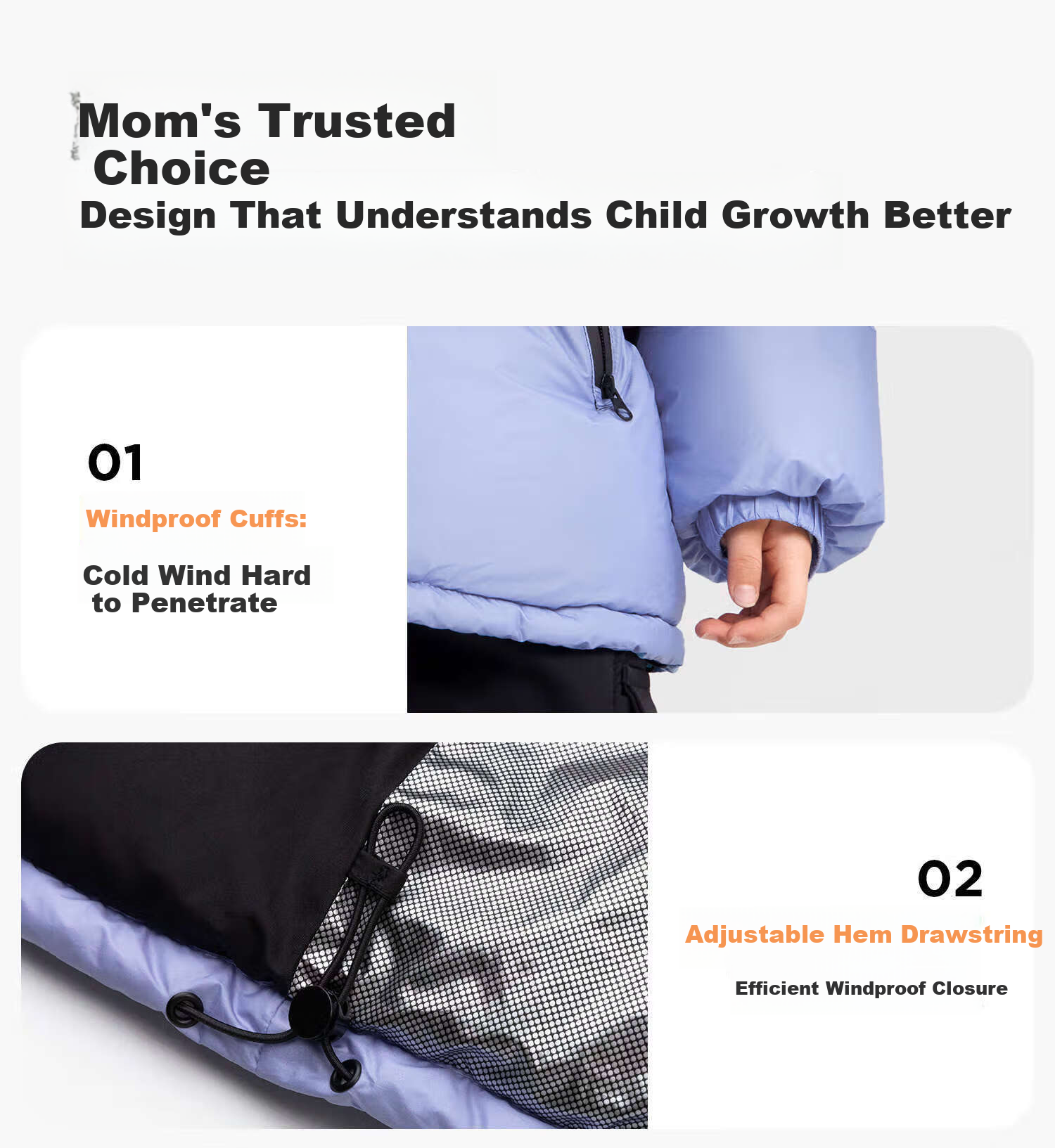 Zuo Xi Boys' Down Jacket Winter Warm 2025 New Children's Three-Proof Hooded Puffer Coat Blue 120 13