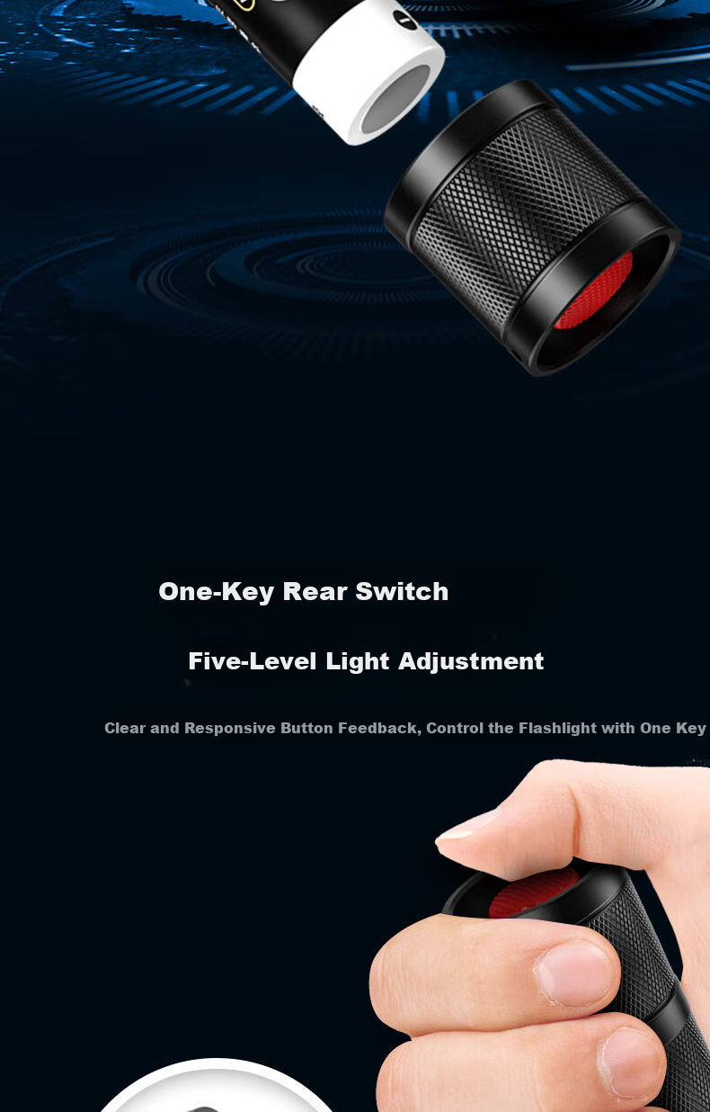AIC Mini Flashlight High Brightness Zoomable Long Range Ultra-Long Battery Life Outdoor Cycling Emergency Light 11