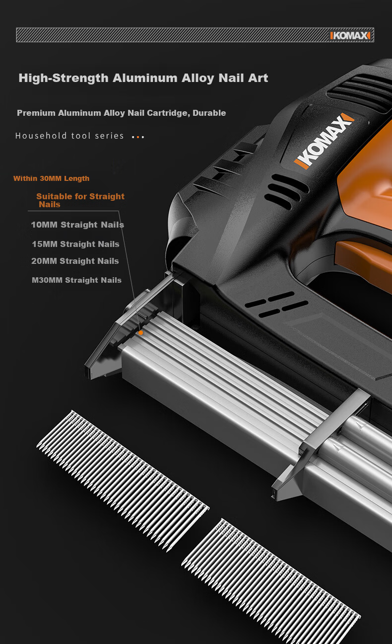 KEMAISI Electric Nail Gun F30 Straight Nail Gun Staple Gun Carpentry Tool Pneumatic Nail Gun Steel Nail Gun Nailer 15
