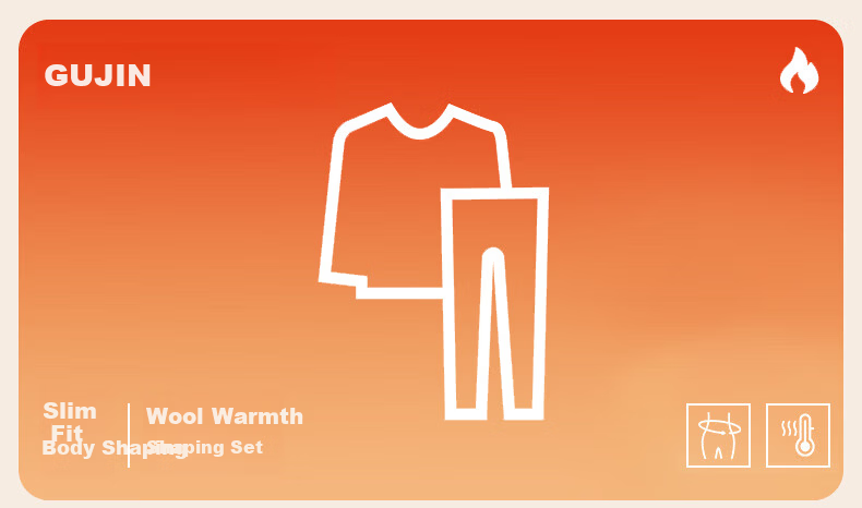 GUJIN Women's Wool Thermal Underwear Set - Seamless Slim Fit Autumn Winter Shaping Bodywear Top and Bottom 1
