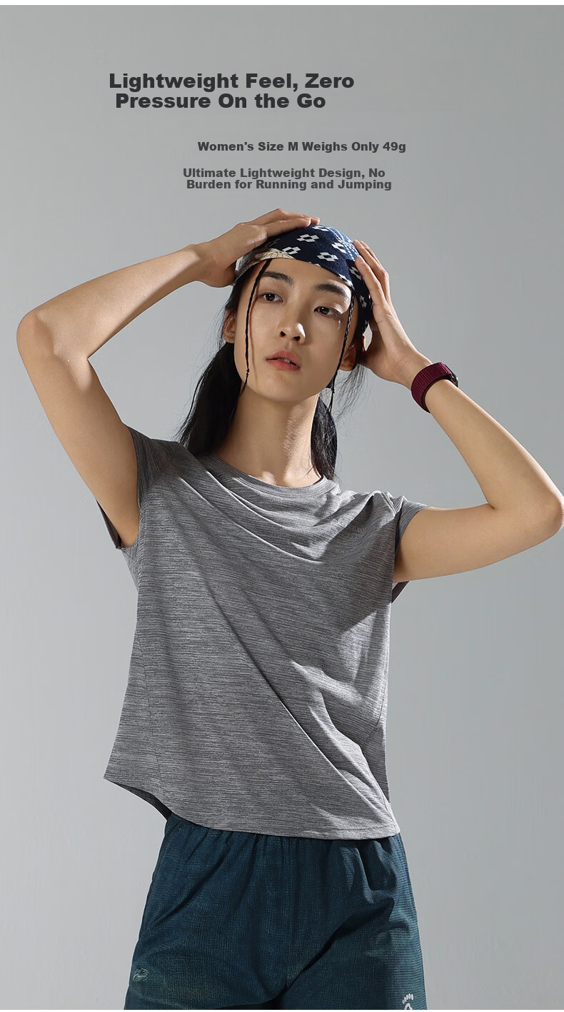 Macondo Quick-Dry Sports Short Sleeve T-Shirt Men Summer Lightweight Moisture-Wicking Breathable Gym Running Training Shirt Blue Floral Gray M 5