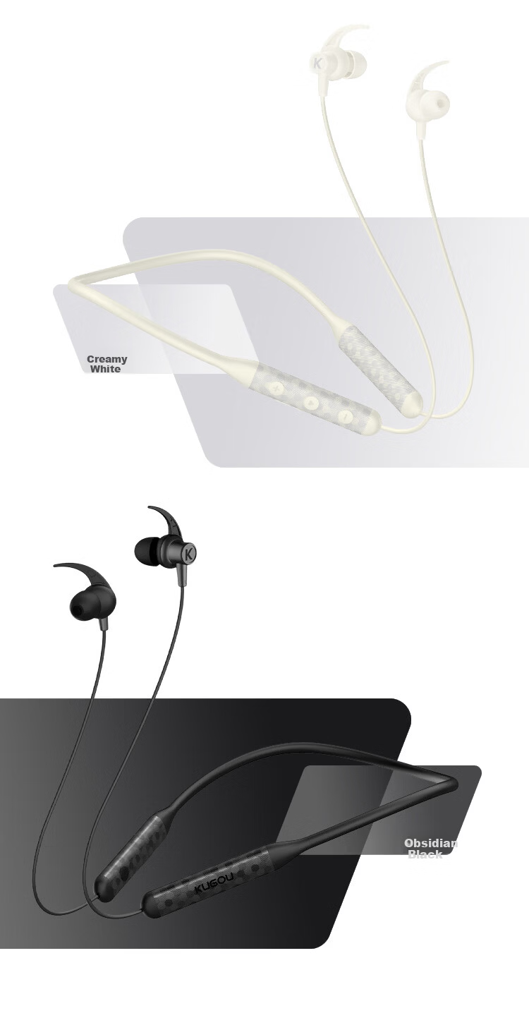 KUGOU M3pro New [30-Hour Long Battery + 7 Custom Sound Effects] Bluetooth 6.0 Neckband Wireless Music Sports Running Gaming Noise-Cancelling Earphones 21