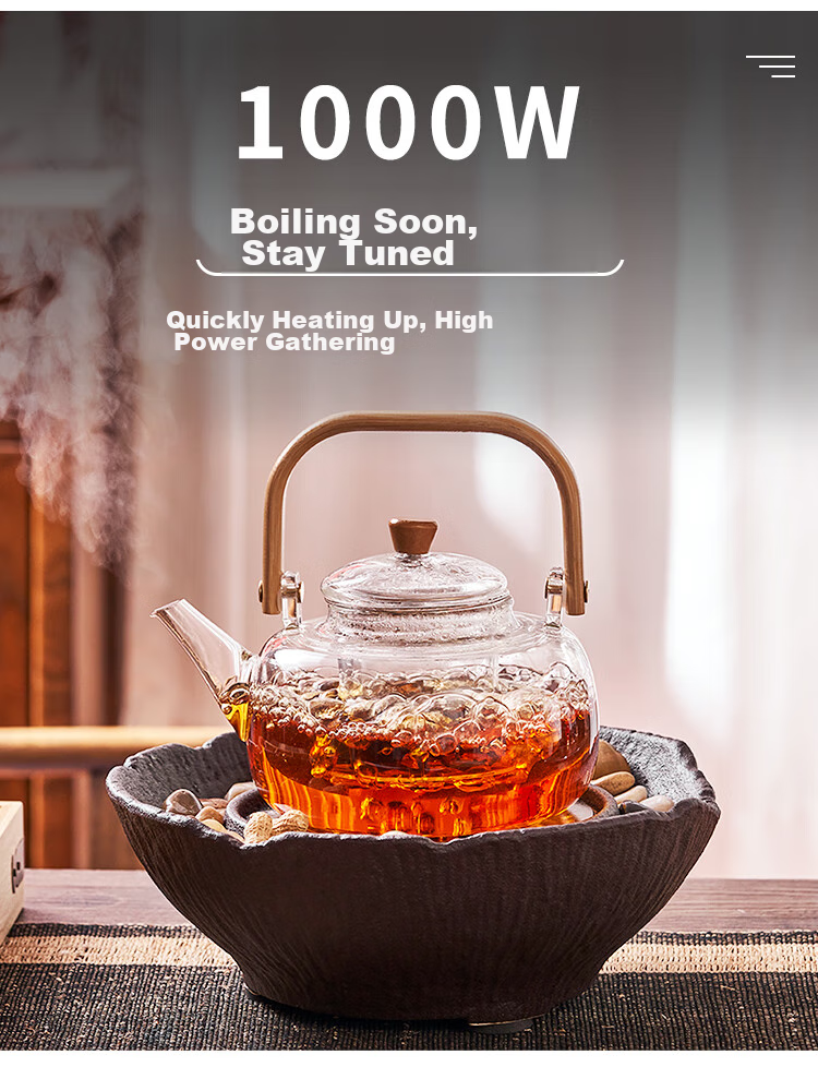 Suncojia Glass Tea Pot Set with Stove, Heat-Resistant Handle Kettle And Cups Tea Set Sold by JD 3