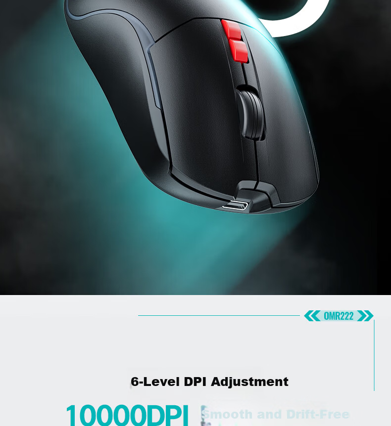Acer Wireless Bluetooth Wired Tri-Mode Mouse Lightweight Type-C Charging 10000DPI Adjustable Computer Office Gaming Mouse OMR222 White 2