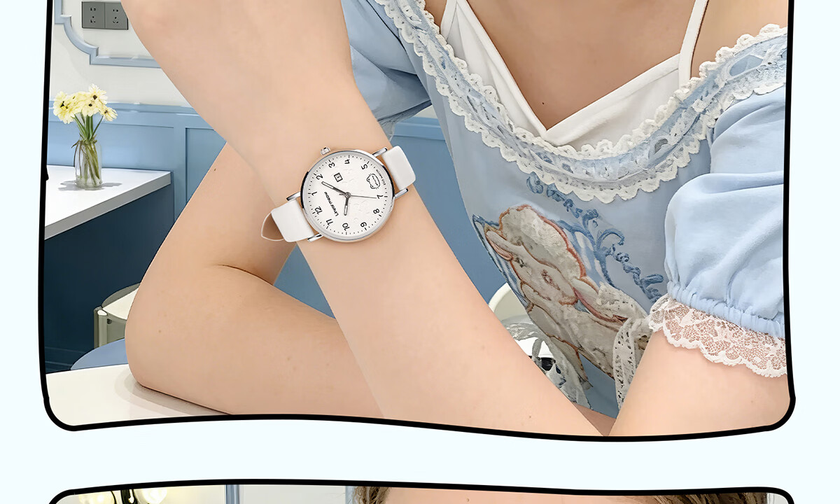 ZGO Hello Kitty Silent Quartz Watch for Girls, Middle and High School Students, Exam Special Time-Only Watch 27