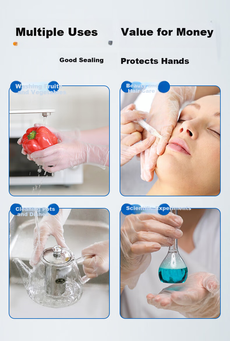 INTCO Disposable Gloves TPE Gloves 200 Medium-Sized Food-Grade Gloves for Household, Kitchen Cleaning, Catering, Crayfish 8