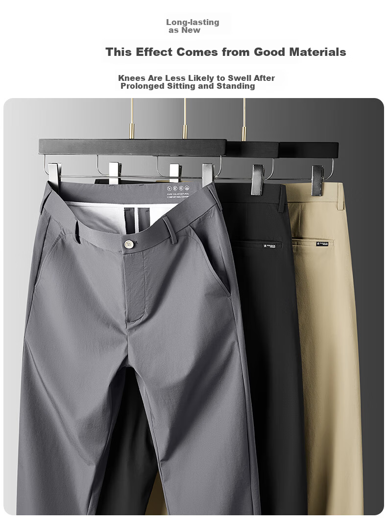 Ayoupang Lightweight Luxury Plus Size Three-Proof Business Casual Men's Loose Fit Extra Large Straight Leg High Elasticity Trousers 1