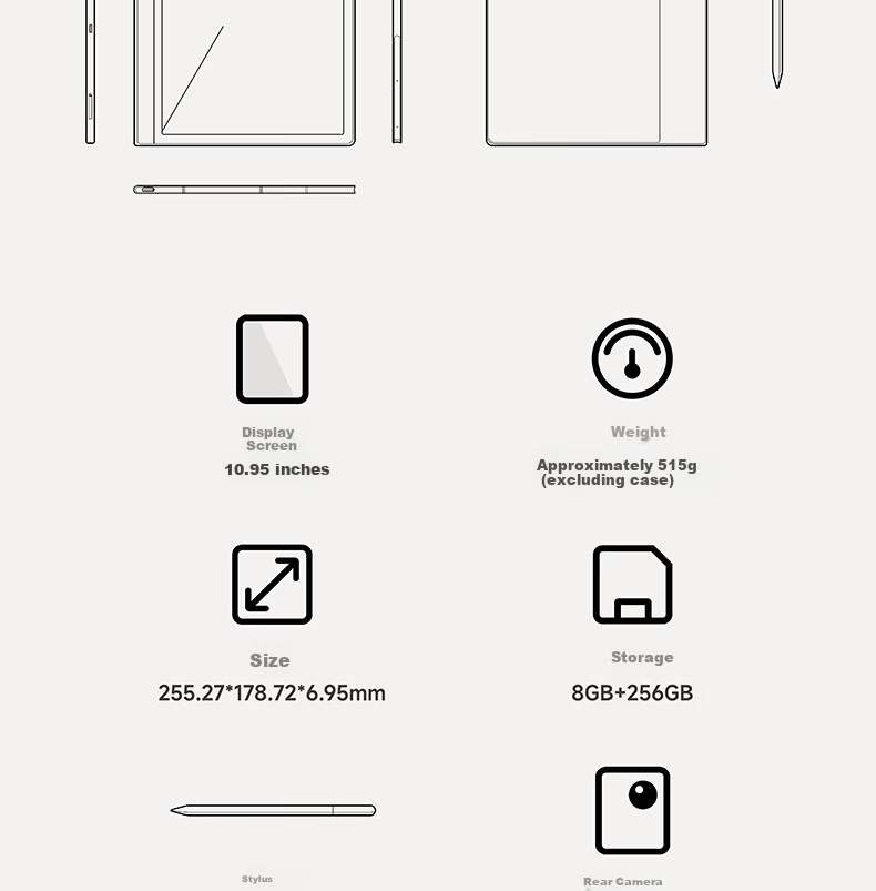 AISPEECH 4G AI Notebook Pro 8.4-Inch E-Ink Screen Smart E-Reader Accessory: Original Electromagnetic Stylus 34