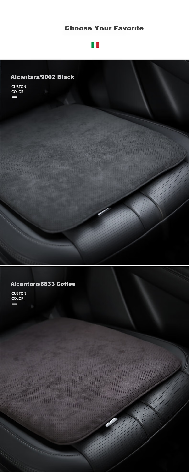 BIMLL Alcantara Car Seat Cushion Double-Sided Breathable Cooling Pad Non-Slip Ice Gel Universal for All Seasons 6
