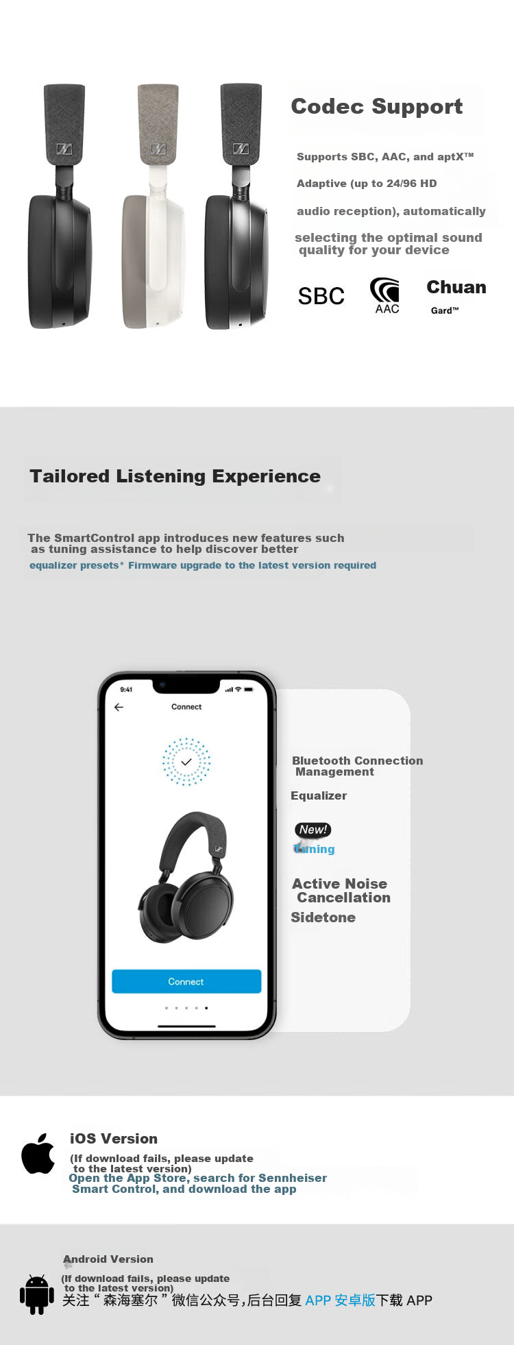 Sennheiser MOMENTUM 4 Wireless Headphones Graphite [Refurbished] Active Noise Cancelling Bluetooth Over-Ear Headphones 8