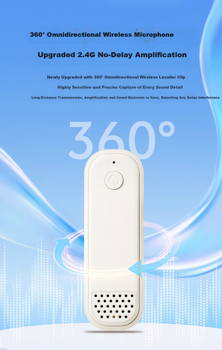 ULT-unite F25 Wireless Lavalier Microphone Mini Amplifier Speaker Teacher Lecture Multifunctional Presentation Remote Magnetic Storage Anti-Howling High Volume Long Battery Life White 5