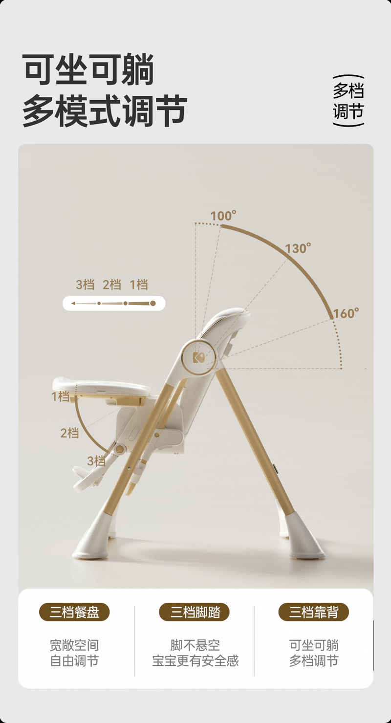 Karmababy High Chair, Baby Dining Chair And Rocking Chair Combo, Multifunctional [No Installation Required], Flowing Light Milk Coffee Electric Model 20