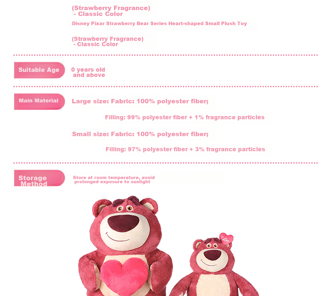 MINISO Strawberry Bear Large Plush Doll Toy, Bedtime Companion Pillow, Birthday Gift for Girls, Officially Licensed 14