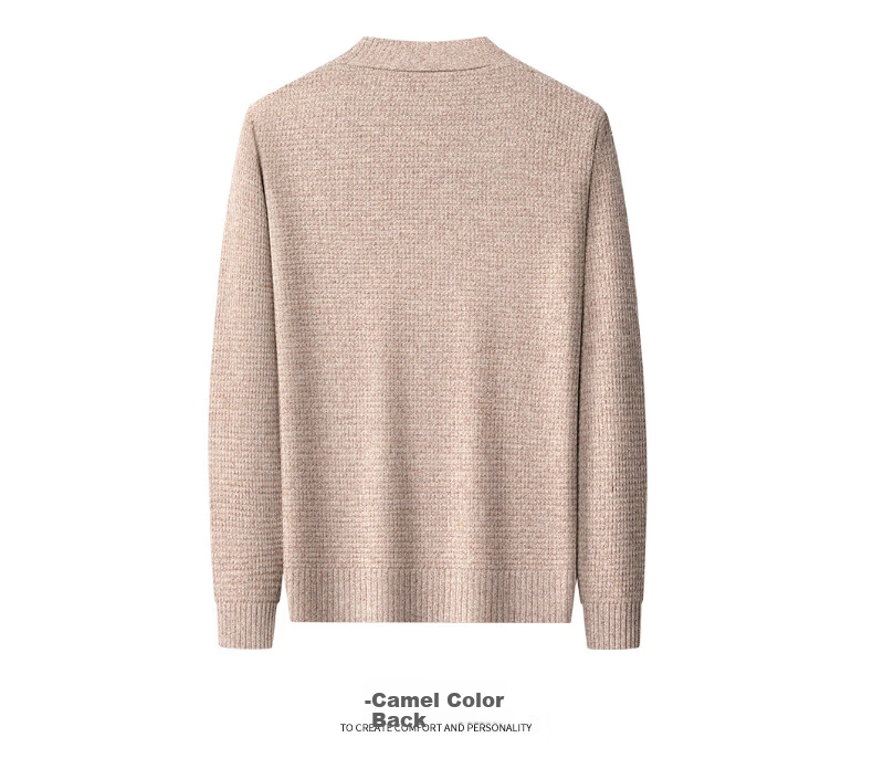 Hengyuanxiang Men's Wool Cardigan Thickened 100% Pure Wool Winter New V-Neck Warm Sweater Men's Versatile Knit Jacket 24