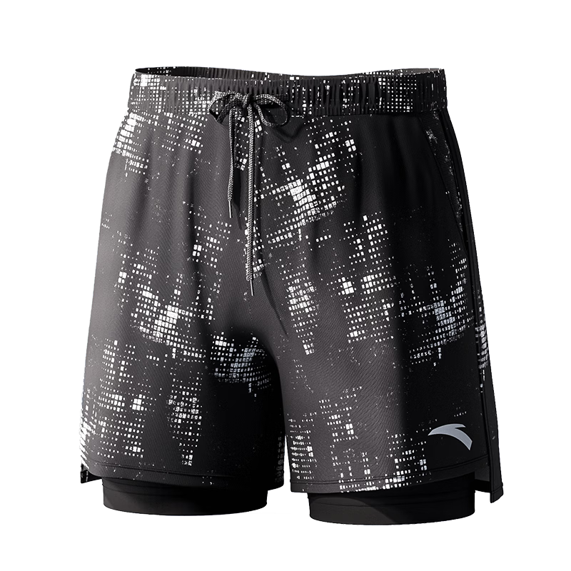 ANTA Men's Double-Layer Quick-Dry Beach Swim Trunks, Professional Five-Point Swimming Shorts, 2026 New Model