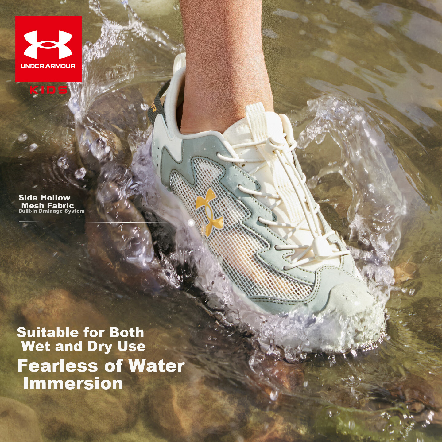 Under Armour Kids Sports Sandals Spring Summer Boys Girls Breathable Non-Slip Outdoor Water Shoes 2621816