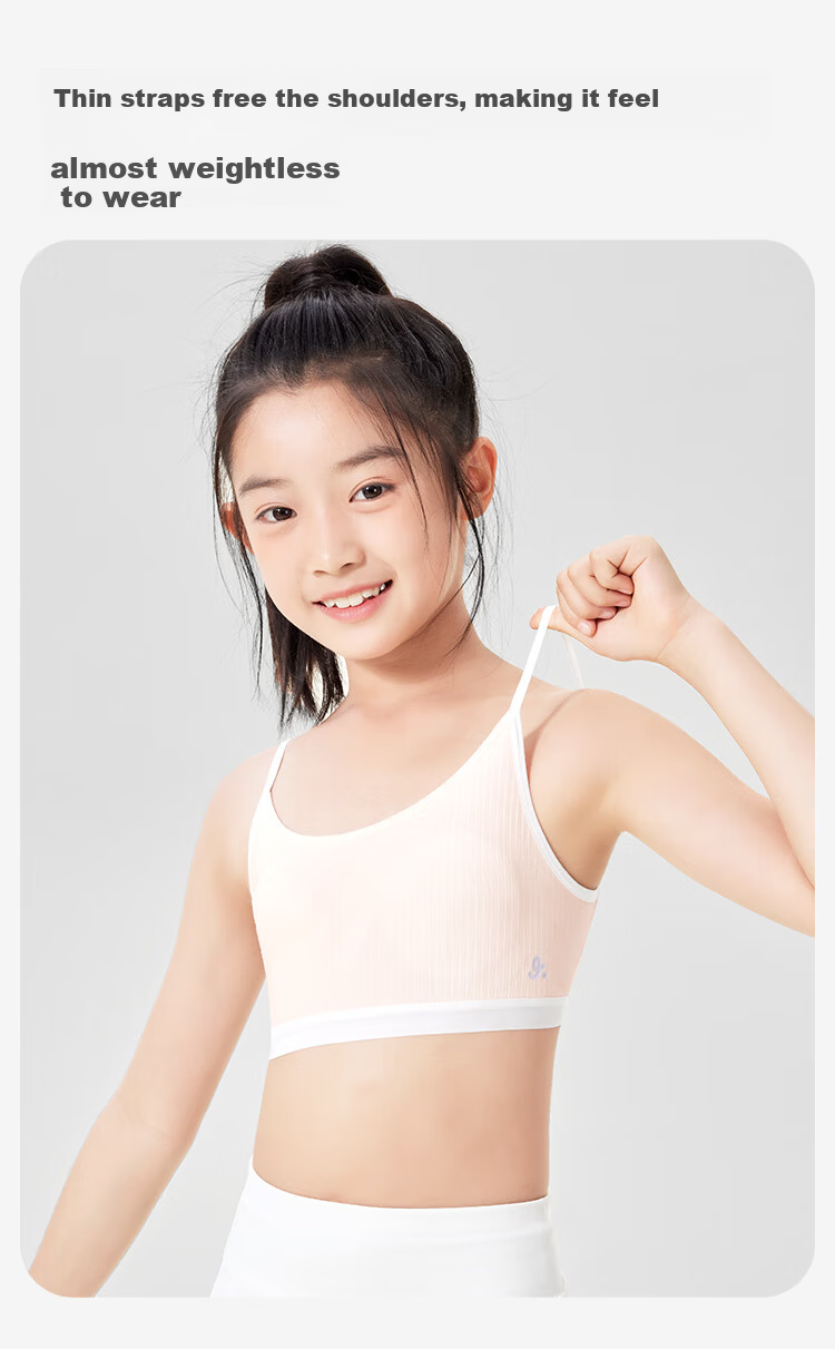 Jiusuiban Children's Underwear Girls 80 Modal Silk-Infused Developmental Bra 8-10 Years Old Anti-Protrusion Slim Camisole Vest 7