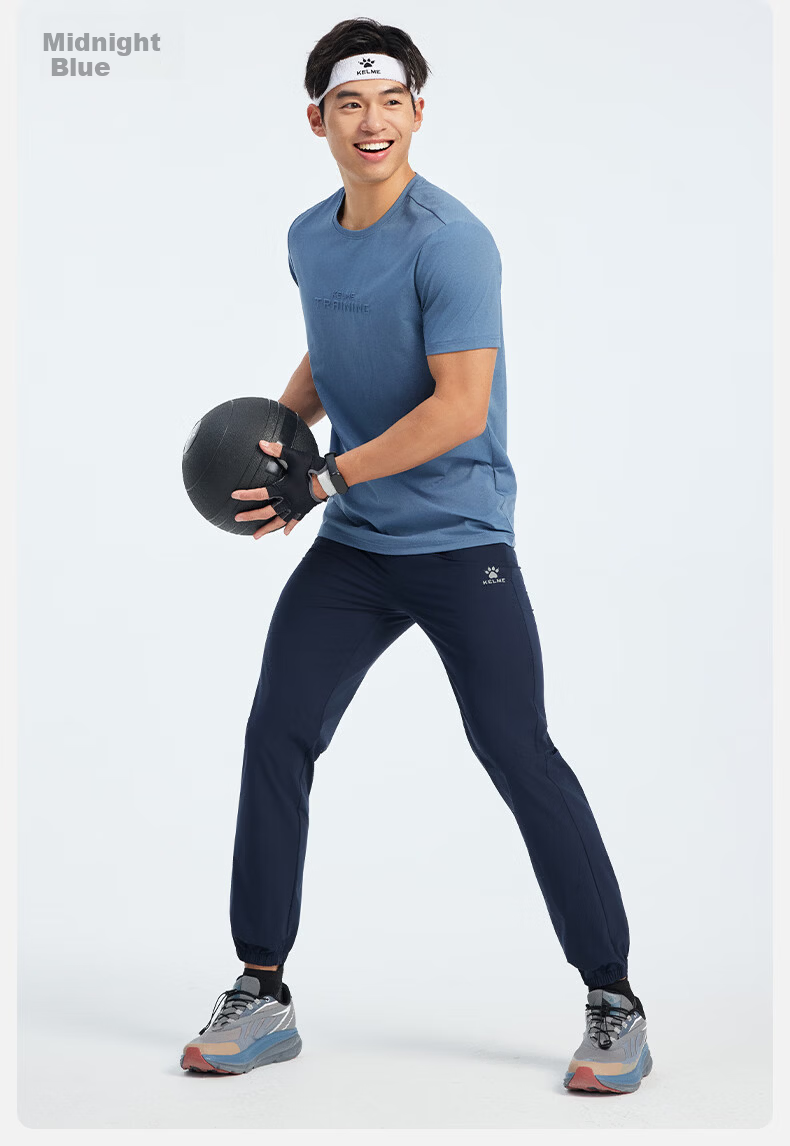 KELME Quick-Dry Sports Pants Summer Lightweight Breathable Antibacterial Jogger Woven Casual Trousers Agate Black 4XL 11