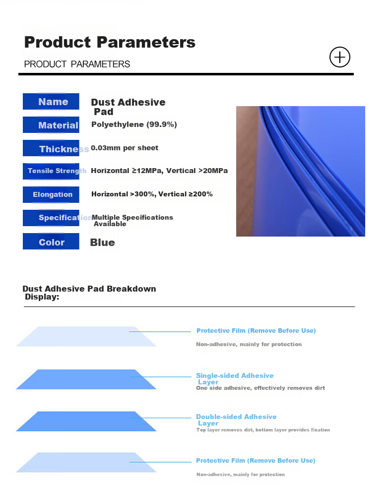 Kyusen Dust Removal Mat Cleanroom Adhesive Floor Mat Peelable Shoe Dust Mat Entrance Floor Mat Disposable Dust Removal Mat for Machine Room Workshop Blue 60CM*90CM 30 Sheets 2