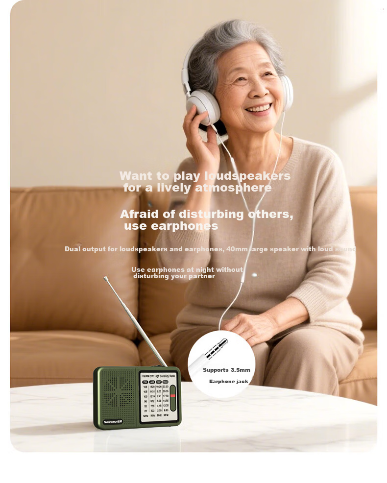 Newman [30 Years of Domestic Brand] L8 Radio Elderly Dedicated Simple Full Band FM Rechargeable Vintage Semiconductor Broadcast Station Small Speaker Portable Player 9