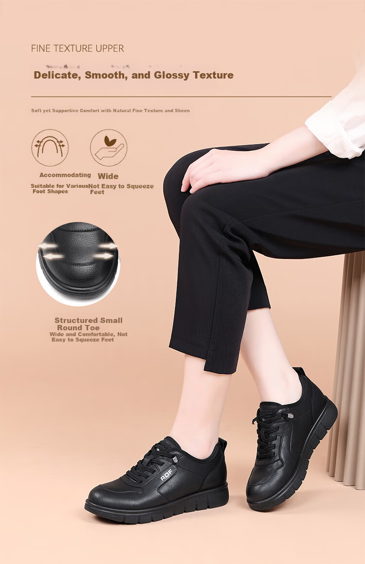 Red Dragonfly Women's Thick Sole Low-top Lace-up Casual Shoes Lightweight Comfortable Wear-resistant Sneakers WTB353451 Black Size 36 2
