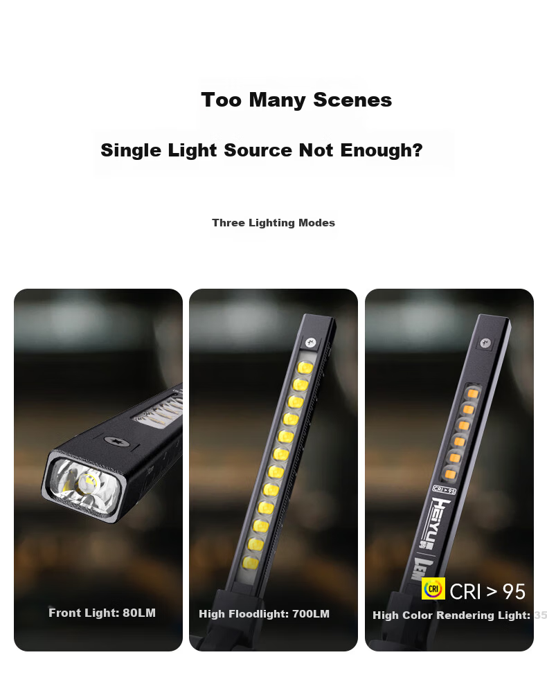 LEM Work Light Automotive Repair Magnetic Rechargeable Lithium Battery LED Folding Flashlight Super Bright Strong Light 5