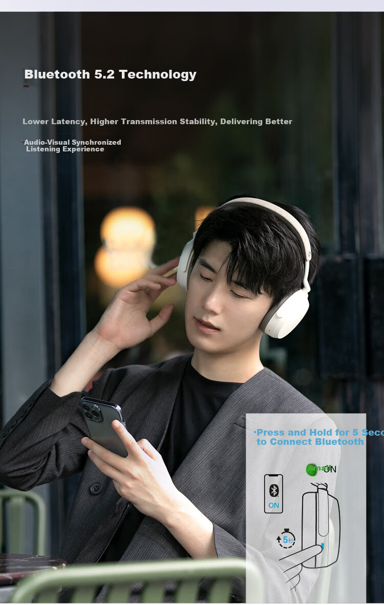 Sennheiser MOMENTUM 4 Wireless Headphones Graphite [Refurbished] Active Noise Cancelling Bluetooth Over-Ear Headphones 7