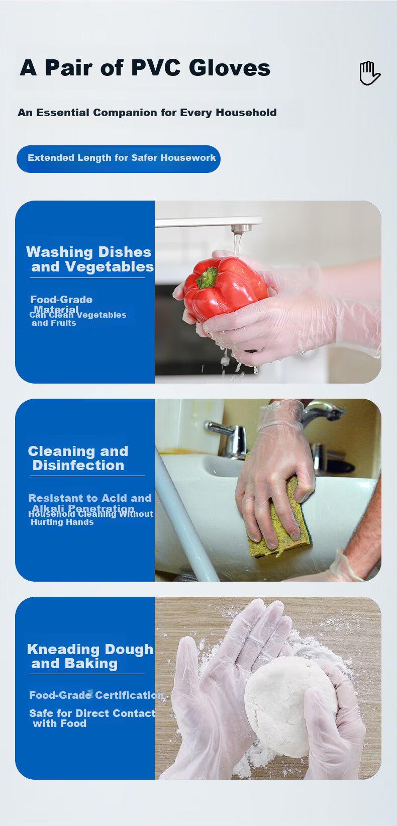 INTCO Disposable Gloves TPE Gloves 200 Medium-Sized Food-Grade Gloves for Household, Kitchen Cleaning, Catering, Crayfish 4