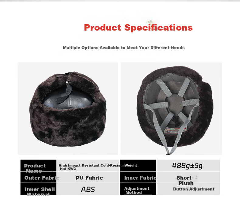 DOLNESRN Cotton Safety Helmet Winter Thicker ABS Anti-Smash Fleece Lined Cold-Resistant Construction Outdoor Warm Safety Hat 12