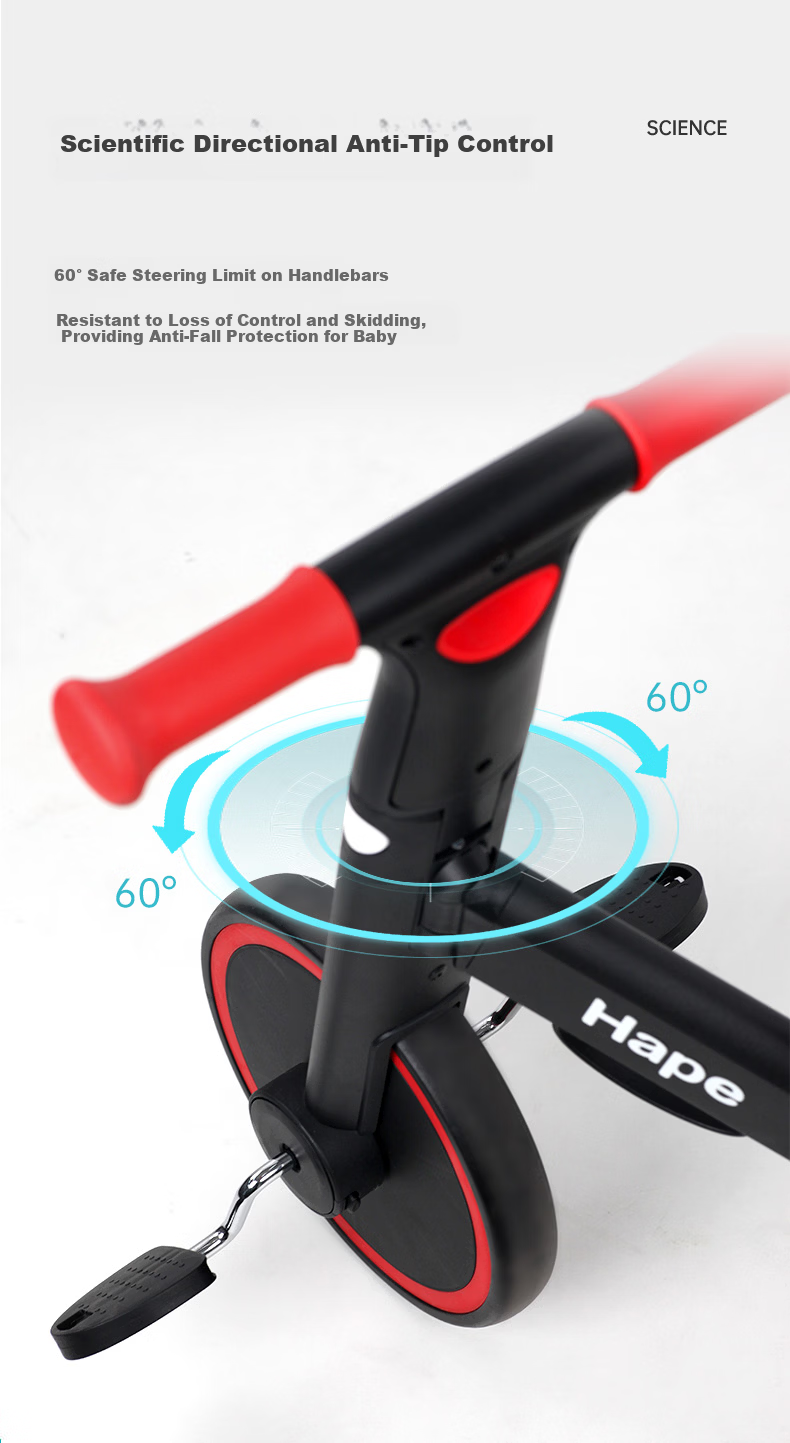 Hape (Germany) Children's Ride-On Walker Folding Birthday Gift Red Black E8468 6