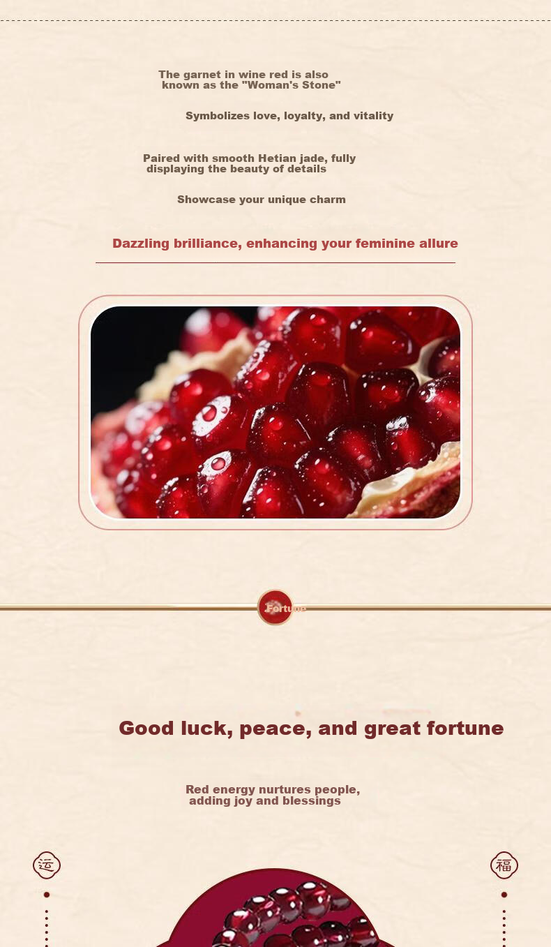 Zhenshangyin Chinese Gold Garnet Silver Bracelet And Hetian Jade Bracelet Birthday Gift for Girlfriend, Wife, Or Mother S925 2