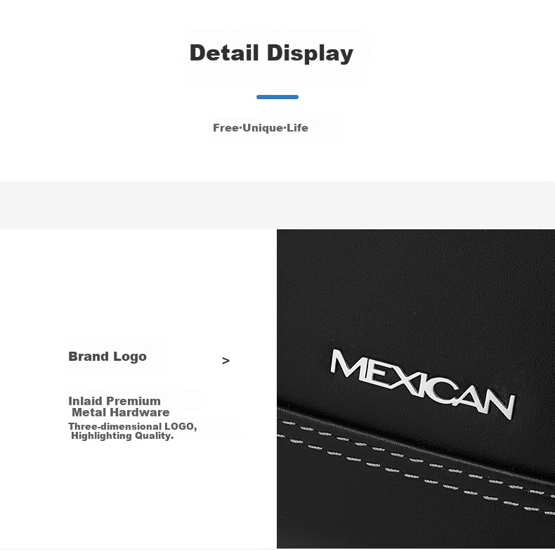 MEXICAN Men's Printed Casual Commuter Crossbody Shoulder Bag Phone Bag Birthday Gift High-end Light Luxury 13