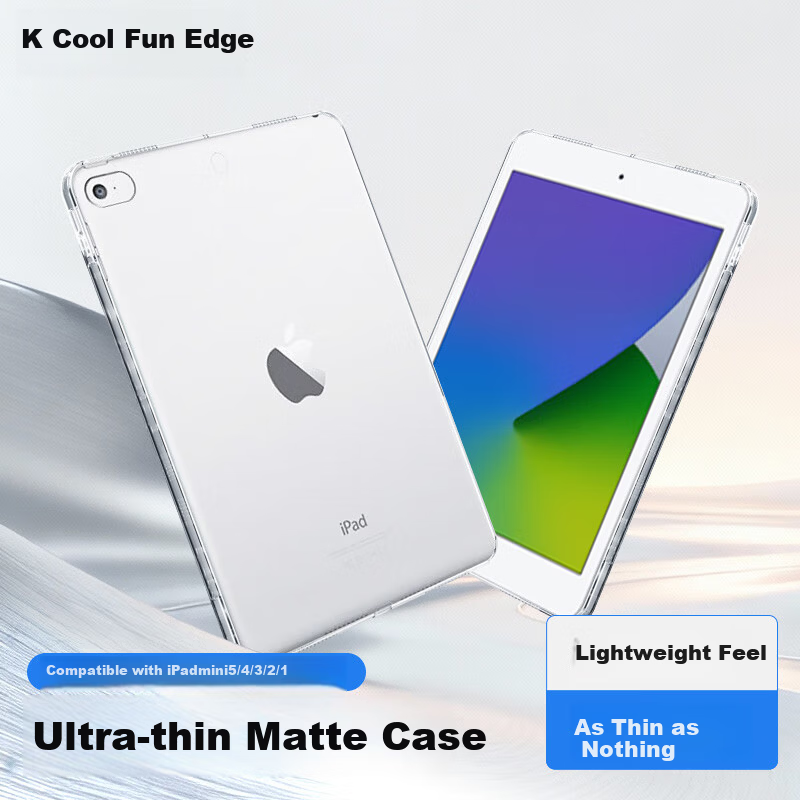 Coolerfun Compatible iPad Mini 5/4/3/2/1 Case 7.9 Inch 2019 Tablet Silicone Cover Lightweight Shockproof TPU Transparent Soft Case