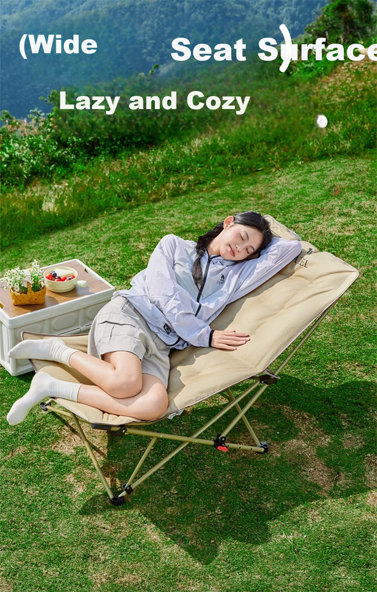 CAMEL Outdoor Reclining Chair Portable Camping Chair Office Nap Chair Dual-Use Sitting and Lying Leisure Home Folding Chair 5