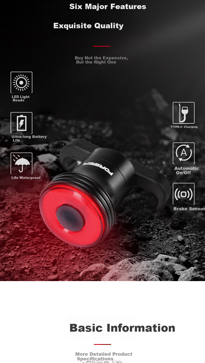 Forever Bicycle Front Light Night Riding High Brightness Flashlight 260 Lumens 4 Modes 800mAh 14