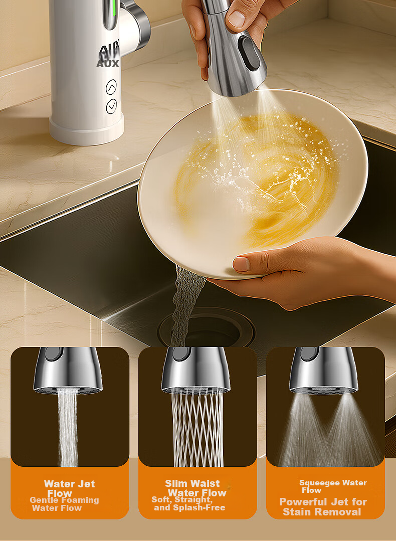 AUX Electric Instant Hot Water Faucet Dual-Use Kitchen and Balcony Heater Hot and Cold Water Heater 11
