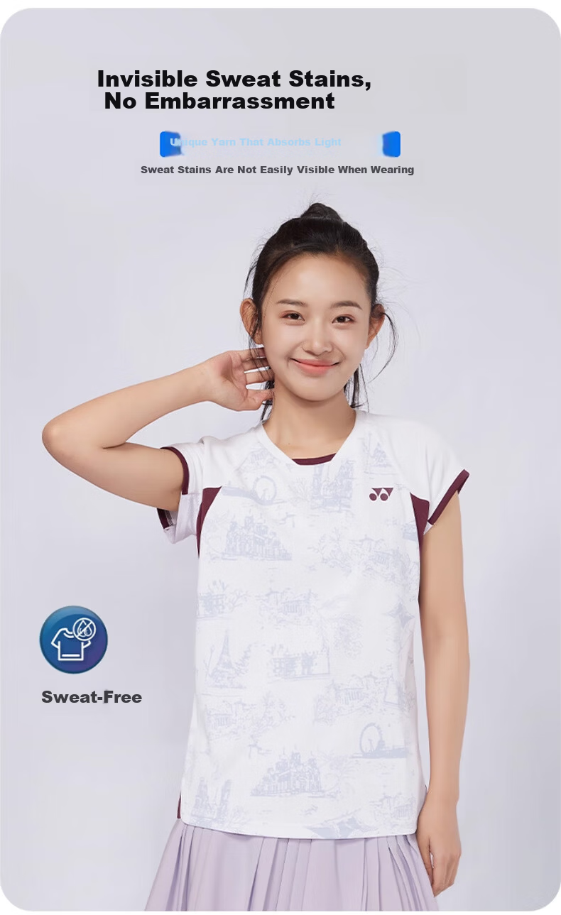 YONEX Badminton Sports T-Shirt Short Sleeve Breathable Men's Top - 1102925BCR White L 5