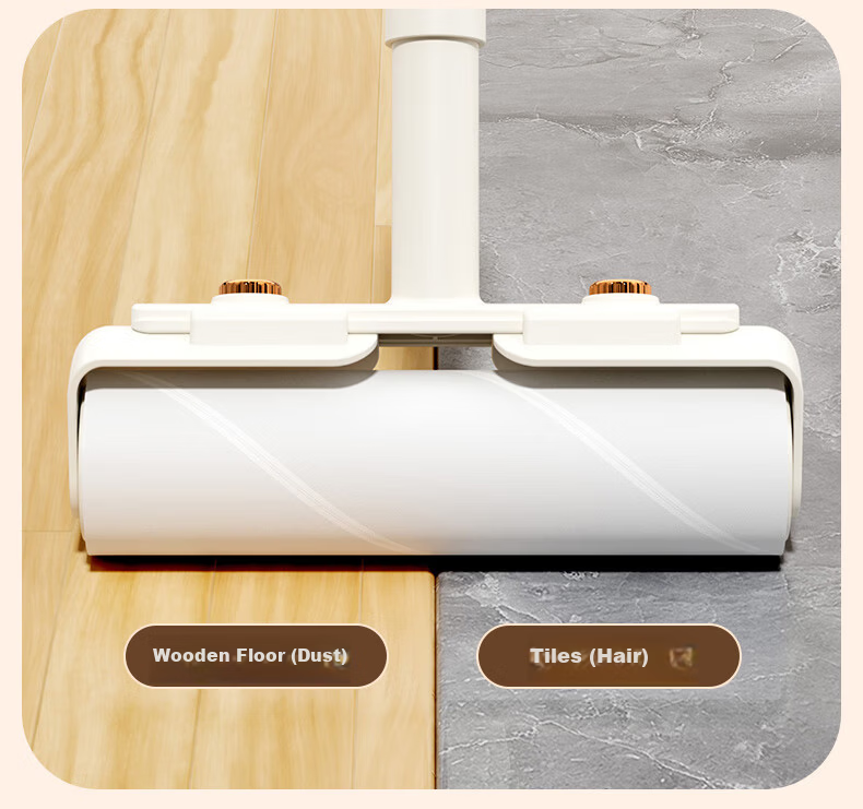 Xiangjiamei Lint Roller, 16cm, 5 Rolls, Long Handle, for Removing Lint from Clothes, Can Tear Off Rolls of Paper, Hair Cleaning, Replacement Pack 12