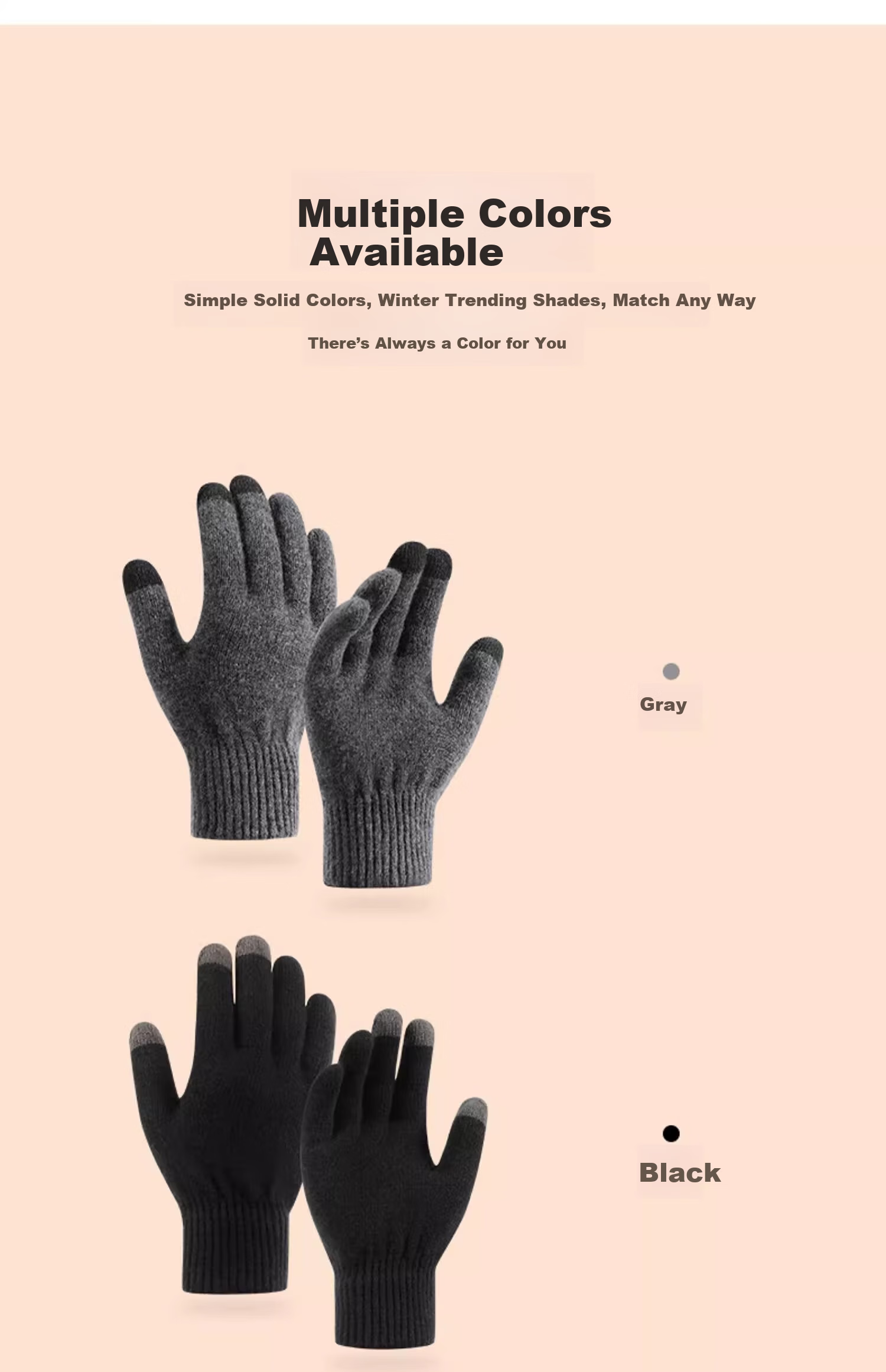 Hengyuanxiang Men's Thermal Cycling Gloves Winter Outdoor Wool Fleece Thickened Anti-Frost Gloves Birthday Gift 13