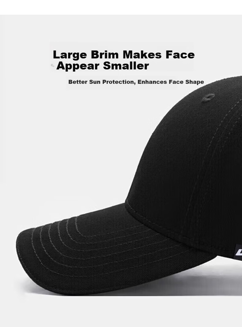 Huili Men's Baseball Cap, All-Season Wide Brim Visor Hat, Deep Crown to Make Face Look Smaller, Outdoor Fashion Casual Cap 2