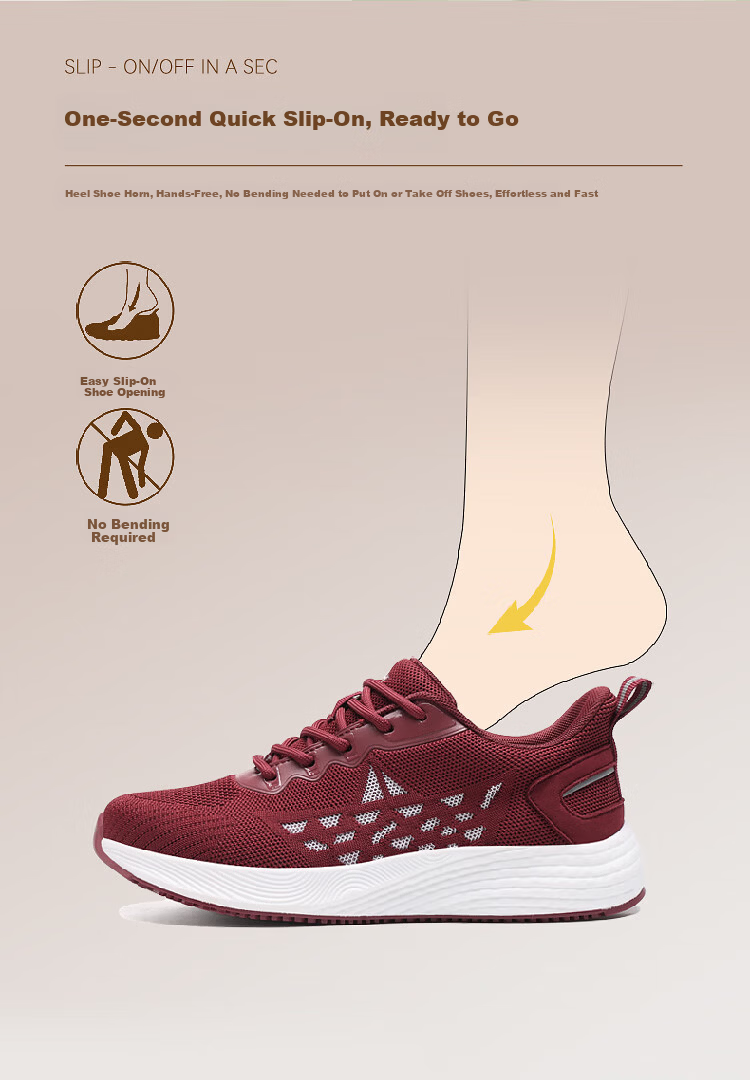 RED DRAGONFLY Women's Mesh Casual Shoes Qi Ji Red Versatile Travel Shoes Lightweight Running Sports Shoes WXB151872 Red Size 36 5