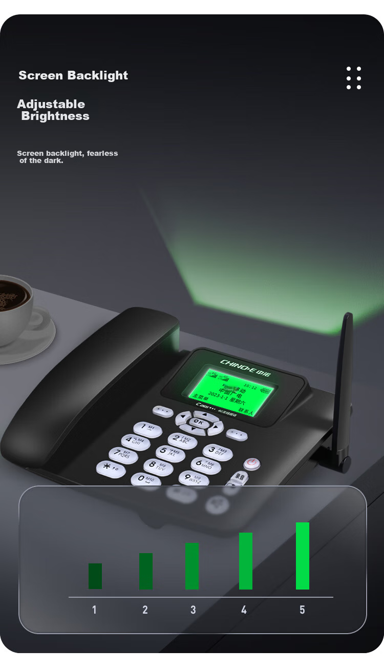 Zhongnuo Wireless Recording Landline 4G Network SIM Card Phone Desk Phone Full Network Support 4G 5G Home Office Unicom Mobile Telecom C265B Dual SIM Recording 32GB Version 6