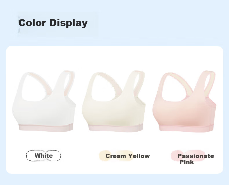 PurCotton Little Stretch Girls' Cotton Bra 7A Antibacterial Sports Vest Seamless Underwear for Ages 9-16 Development Period 2026 New Model 44