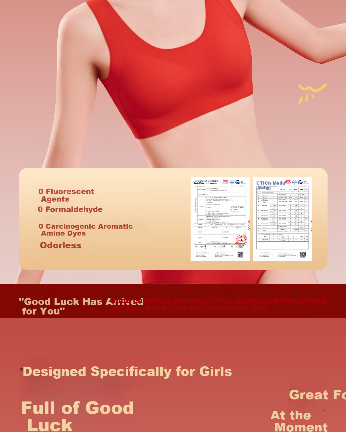 GRACEWELL Girls' Red Lunar New Year Underwear Set 2026 Year of the Horse Clothes Children's Adolescent Bra Vest Age 12 13