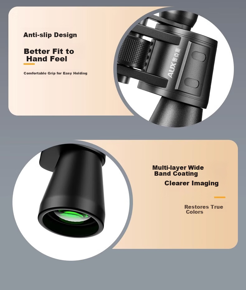 AUX Binoculars Portable High-Power HD Professional Concert Outdoor Moon Observation Day and Night Large Objective Lens 15