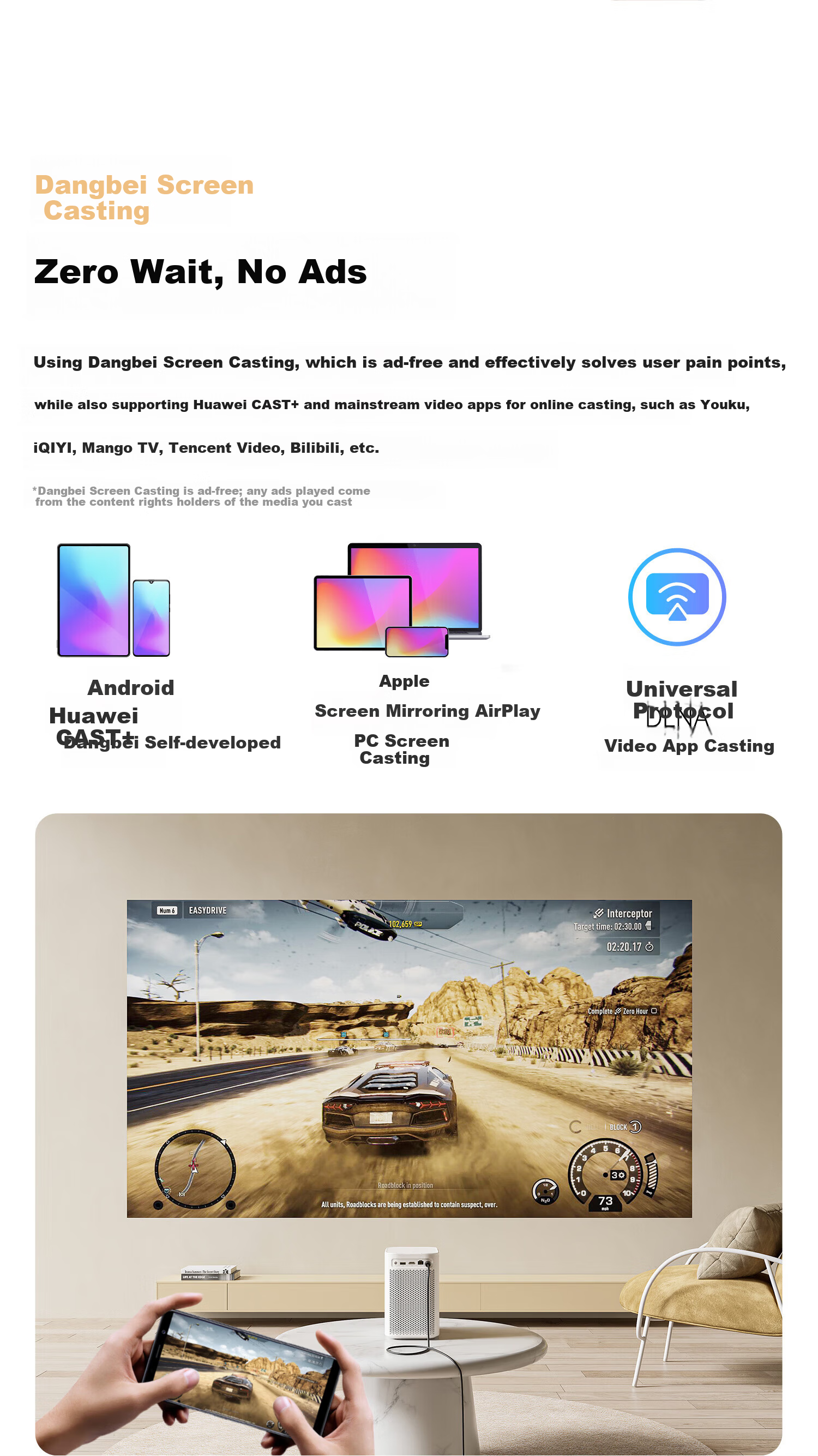 Haqu K3 Pro Home Projector 1080P HD 8K Decoding Smart Portable Bedroom Home Theater Projector (Supports Motion Compensation AI Projection) 10