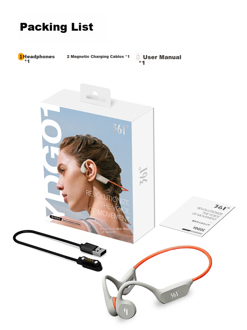 361° True Bone Conduction Bluetooth Earphones Open-Ear Sweatproof Sports Running Cycling Outdoor Long Battery Life YDG02 1