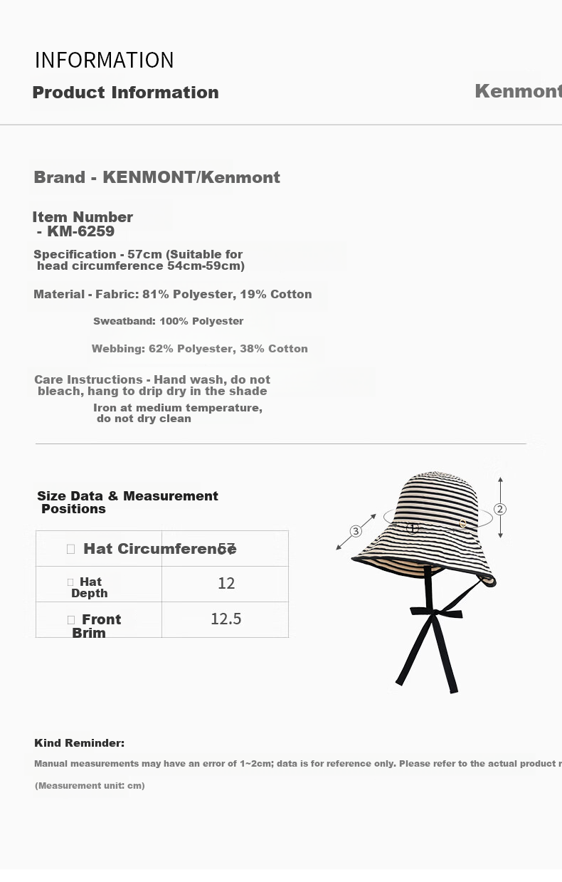 Kenmont Women's Hat 2026 New Oversized Brim Sun Hat with Ponytail Hole Beach Vacation Sun Protection Hat 6259 6