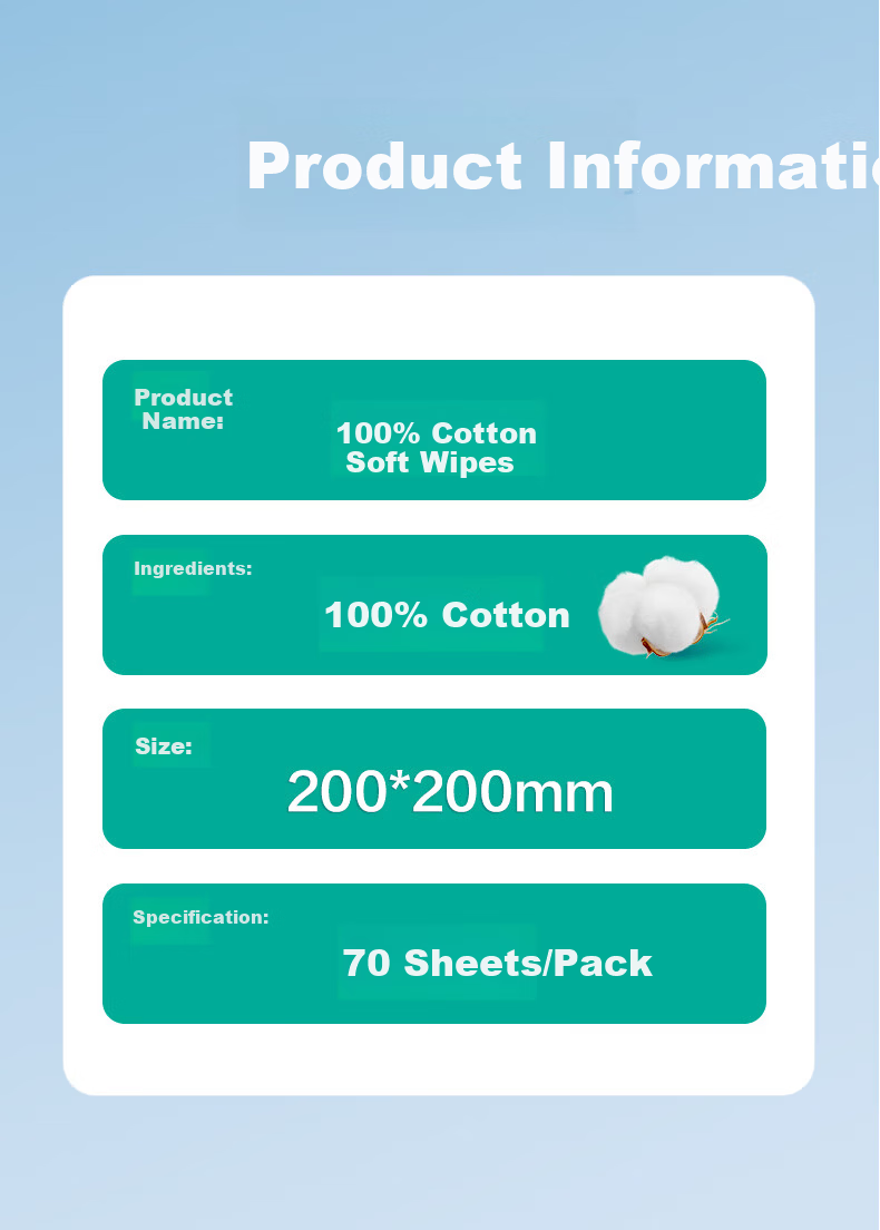 PurCotton [Sun Yingsha Edition] Disposable Facial Wipes JD Self-operated Cotton Soft Towels Thickened 60gsm 20*20cm 12