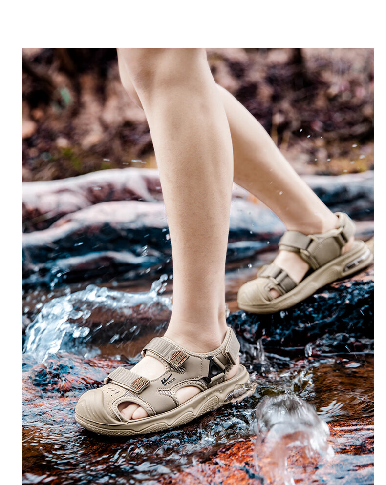 Warrior Men's Stream Hiking Sandals 2026 Summer New Outdoor Beach Water Shoes 1648 Black Size 39 19